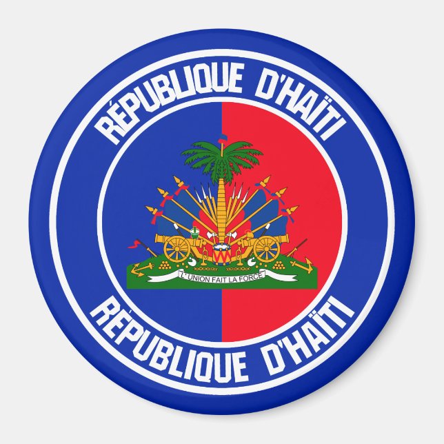 Haiti Round Emblem Magnet (Framsidan)