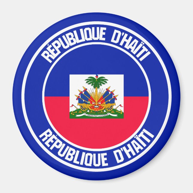 Haiti Round Emblem Magnet (Framsidan)