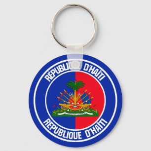 Haiti Round Emblem Nyckelring