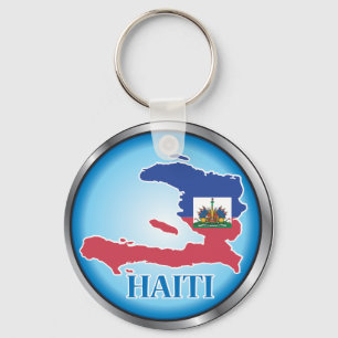 Haiti runda Button.ai Nyckelring