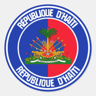 Haiti rundaEmblem Runt Klistermärke