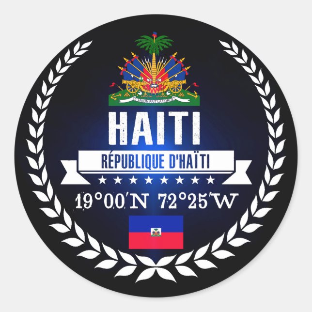 Haiti Runt Klistermärke (Framsida)