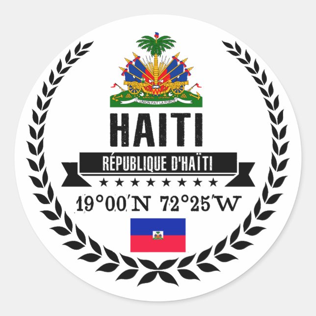Haiti Runt Klistermärke (Framsida)