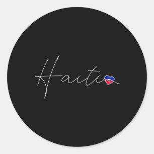 Haiti Simple Kärlek Haitis Flagga på Haiti Runt Klistermärke