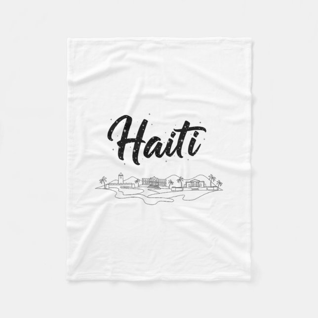 Haiti Skyline Travel Vacation Outfits  Fleecefilt (Framsidan)