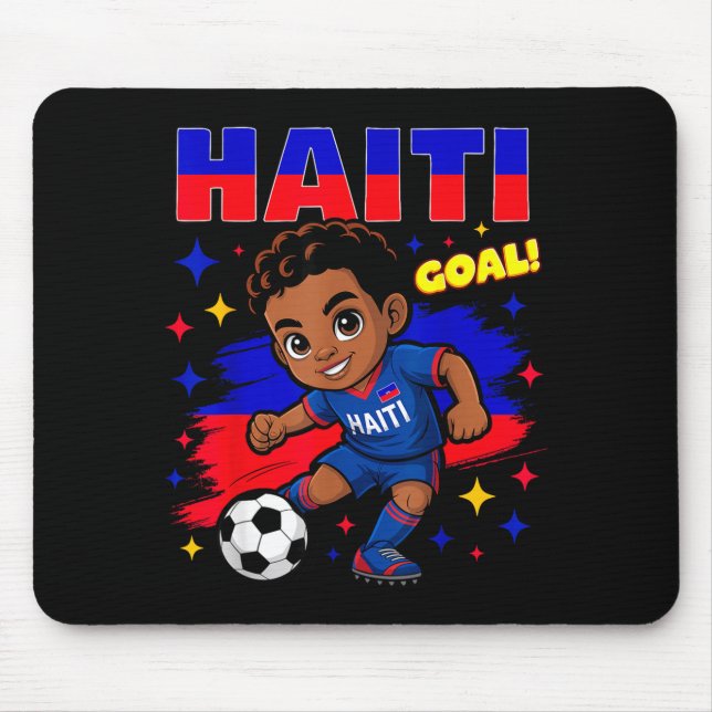 Haiti Soccer Kid Haitian Flag Soccer Player Footba Musmatta (Framsidan)