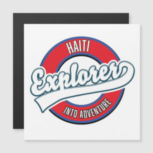 Haiti-upptäckare i retro-logotyp för äventyr