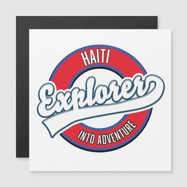 Haiti-upptäckare i retro-logotyp för äventyr (Fram/baksida)