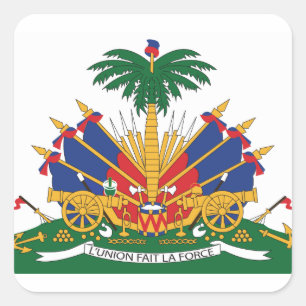 Haiti vapensköld fyrkantigt klistermärke