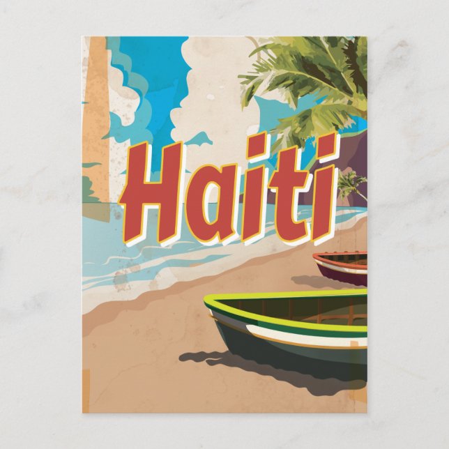 Haiti Vintage semesterplakat Vykort (Framsida)
