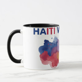 Haiti vs Brazil Watercolor Map Flag Soccer Mug Mugg