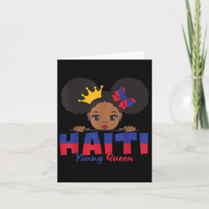 Haiti Young Queen Haitian Flagga Tee För barn Mela Kort