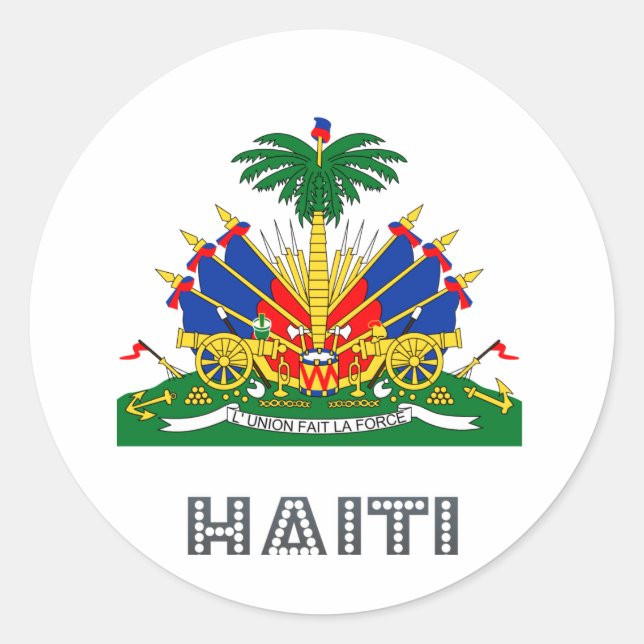 Haitian Emblem Runt Klistermärke (Framsida)