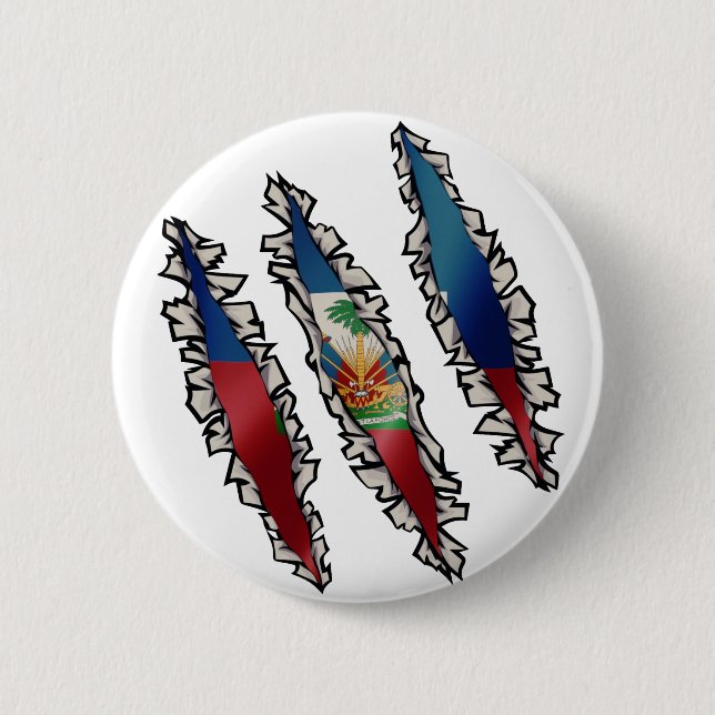 Haitian Flagga Slash | Haiti Underneathe Knapp (Framsida)