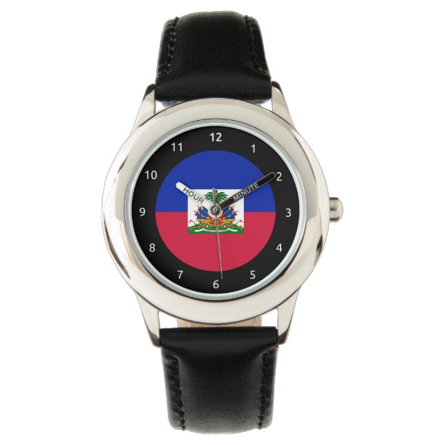 Haitian flagga Watch Armbandsur (Framsida)