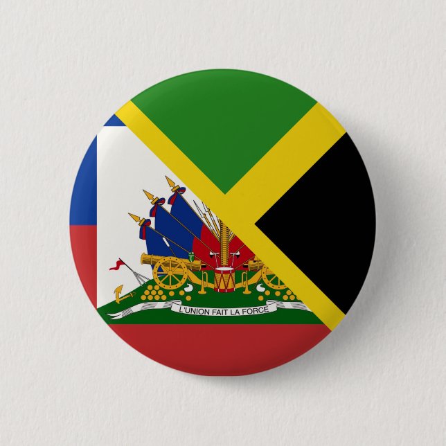 Haitian Jamaican Flagga | Halva Jamaica Haiti Knapp (Framsida)