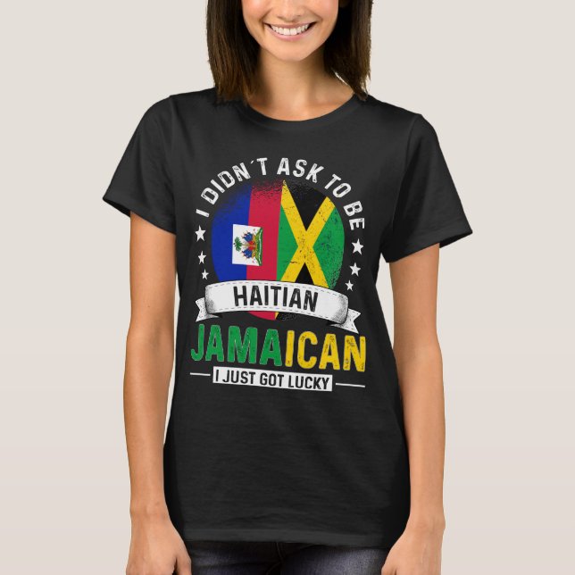 Haitian Jamaican Flaggor Pride Jamaica Flagga T Shirt (Framsida)