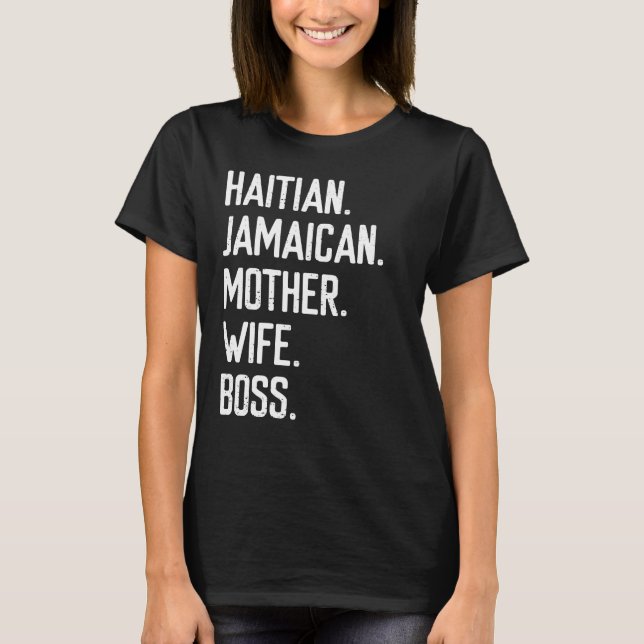 Haitian Jamaican Makfe Mamma Mors dag Jamaica T Shirt (Framsida)