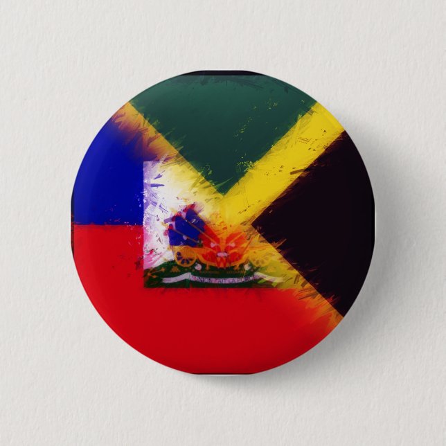 Haitian Jamaican Painting Flagga | Haiti Jamaica Knapp (Framsida)