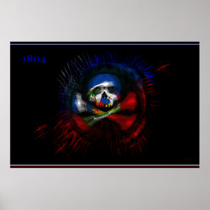 Haitian Krig Flagga - DRAPO TOUSSAINT - Drapeau No Poster
