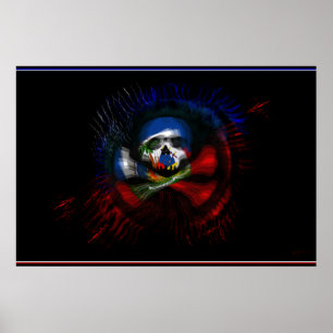 Haitian Krig Flagga Poster