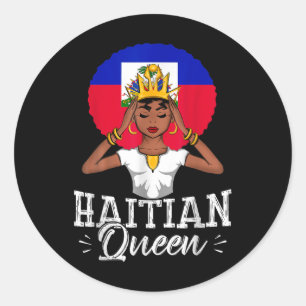 Haitian Queen Afrocentric Melanin Krona Pride Runt Klistermärke