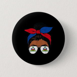 Haitian Queen Messy Bun Bandana Flagga 1804 Inbero Knapp