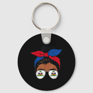 Haitian Queen Messy Bun Bandana Flagga 1804 Inbero Nyckelring