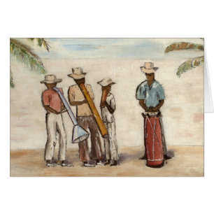 Haitian Street Musician Blank Card Hälsningskort