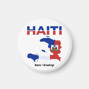 Haitiansk stolthet Haiti Flagga Kart Design Kultur Magnet