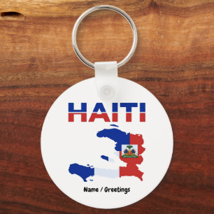 Haitiansk stolthet Haiti Flagga Kart Design Kultur Nyckelring