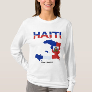 Haitiansk stolthet Haiti Flagga Kart Design Kultur T Shirt