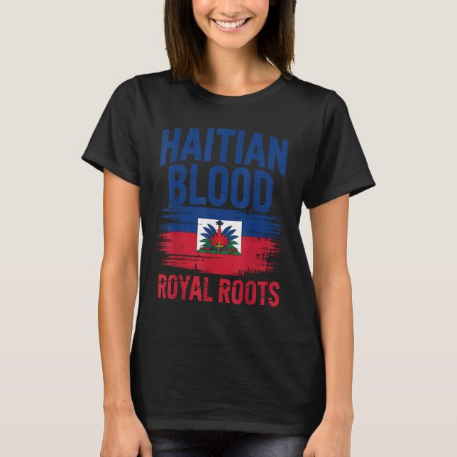 Haitianska rötter Haiti flaggans dag  T Shirt (Framsida)