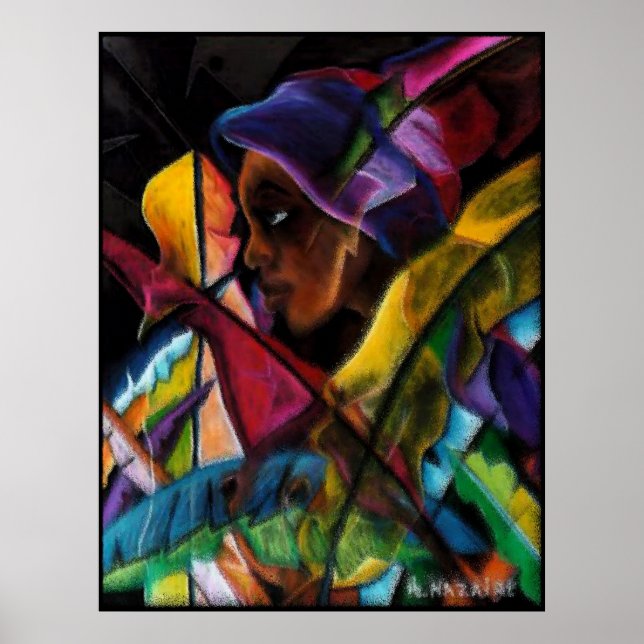 Haitienne en Vitraux III - en verre d'eau Poster (Framsidan)