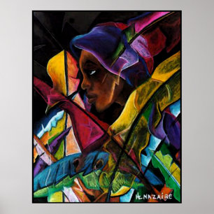 Haitienne en Vitraux mig - en-verreliquide Poster