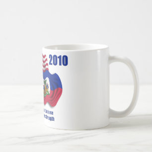 Haitier & amerikan som vinkar flaggor för Haiti Kaffemugg