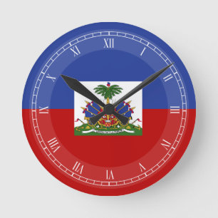 Haitier flagga för klassiker rund klocka