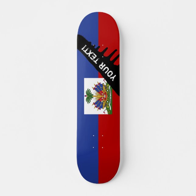 Haitier flagga för klassiker skateboard bräda 19,5 cm (Framsida)