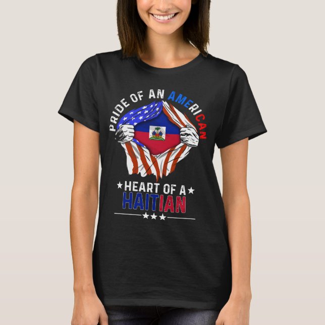 Haitis amerikanska utrikesminister Land Haiti Flag T Shirt (Framsida)
