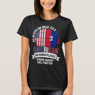 Haitis amerikanska vetskap Ställen Land Haiti Fla T Shirt