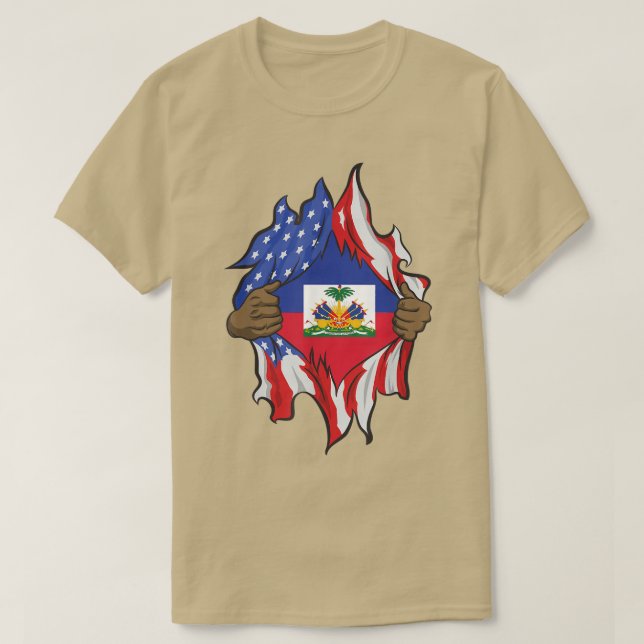 Haitis arv Månad 1804 Amerikanska Flagga  T Shirt (Design framsida)