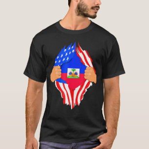 Haitis Blood Inside Me Haiti Flagga T Shirt