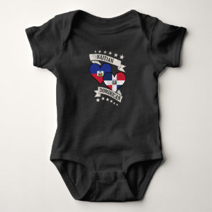 Haitis Dominican Heart Flaggor Haiti Dominican Rep T Shirt