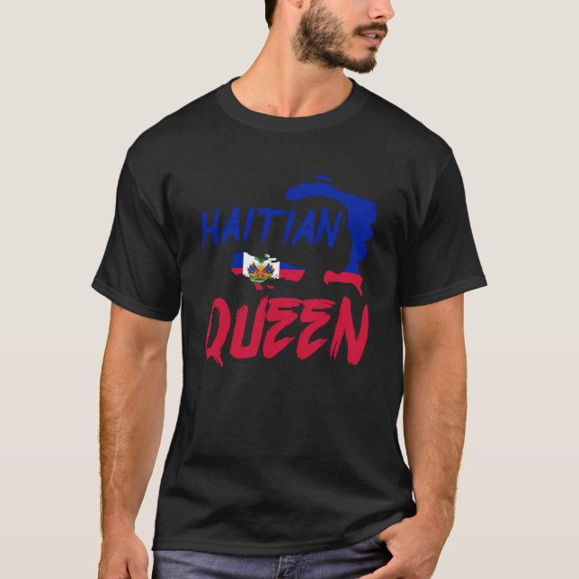 Haitis drottning Proud och Oberoende Haitis Pride  T Shirt (Framsida)