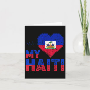 Haitis Flagga Day Kärlek Haiti Heart Haitis rötter Kort