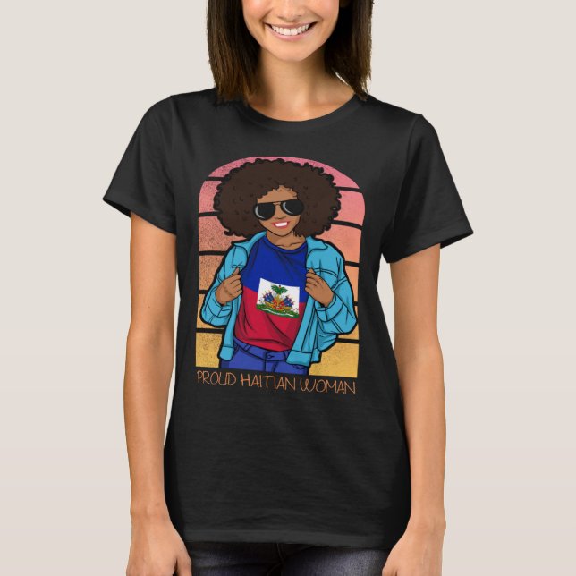 Haitis Flagga Day Proud Woman Ayiti Girl 23 T Shirt (Framsida)