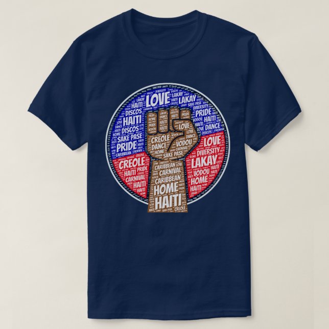 Haitis Flagga Haitis Pride T Shirt (Design framsida)
