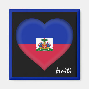 Haitis flagga & Heart Haitis helgdag/sport Magnet