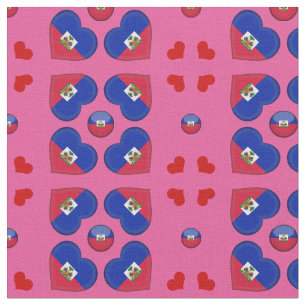 Haitis Flagga och Haiti Heart mode Fabric Tyg