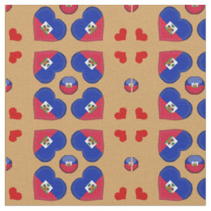 Haitis Flagga och Haiti Heart mode Fabric Tyg
